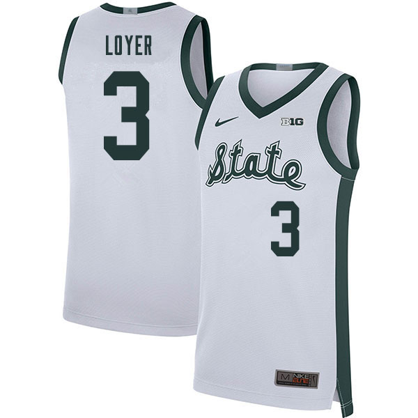 2020 Men #3 Foster Loyer Michigan State Spartans College Basketball Jerseys Sale-Retro